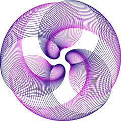 Spirograph abstract element on a white background