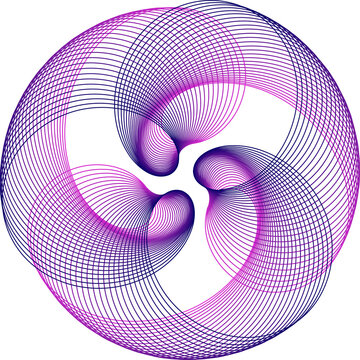 Spirograph abstract element on a white background