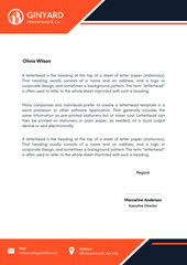 White, Orange And Black Elegant Professional Business Letterhead