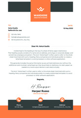 Orange Black Minimalist Modern Business Letterhead