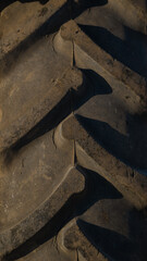 Profile of the tire. Tire of the truck. The tire's background.