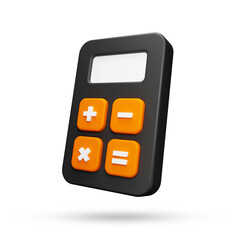 Calculator 3d render isolated on white background