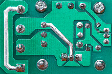 Extreme close up shot of circuit board
