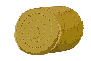 Haystack isolated on white. Agricultural element. Straw.