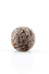 Chocolate candy truffle isolated on a white background. Full depth of field. Close-up.