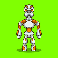 Bull Dog Robot Mecha Mascot