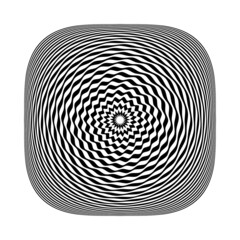 Abstract op art pattern with whirl movement illusion effect.