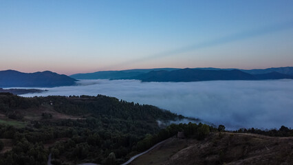 Apuseni Mountains Covered in Clouds