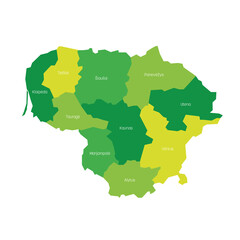 Lithuania - administrative map of counties