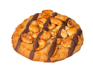 Cookies perfect with nuts and chocolate isolated on the white background