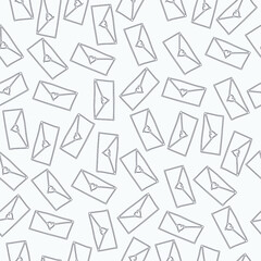 Seamless pattern with envelopes and hearts.
