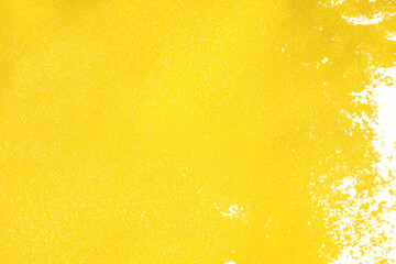 Yellow background. Paint on paper.