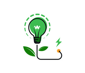 Green energy logo vector design template.
