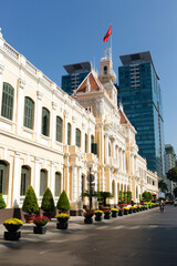 Fototapeta na wymiar Ho Chi Minh City Hall Hotel de Ville Saigon Vietnam