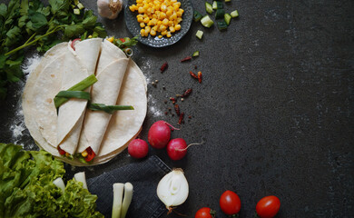 Traditional Mexican spicy Burrito dish