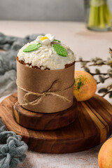 easter cake and eggs on the table