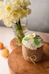easter cake and eggs on the table