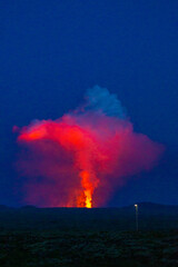 Krater wulkanu Fagradalsfjall na półwyspie Reykjanes