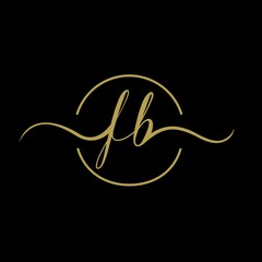 Fototapeta na wymiar FB Initial Letter handwriting logo hand drawn template vector logo for beauty fashion and business