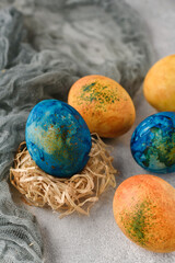 blue and easter eggs, easter decotation