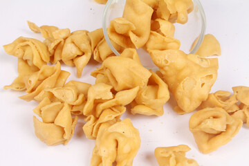 cracker biscuits on white background