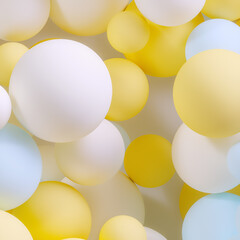 3D render Abstract circle background, combination of harmonious circles in pastel tones.