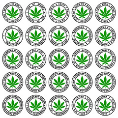 Round Marijuana Strain Clipart Set