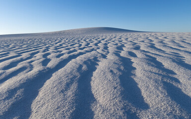 Close-up of the patterns in the gypsum sand dunes in White Sands National Park