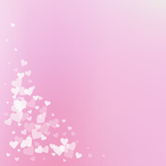 White heart love confettis. Valentine's day corner