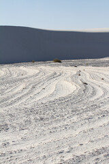 Gypsum sand dunes in White sands national park in late afternoon