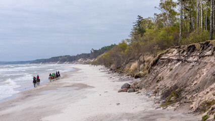riding on the beach