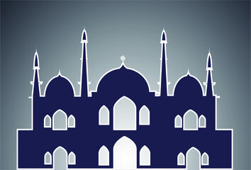 Mosque icon vector Illustration design template. vector illustration for use in banners, web, posters and e-business. mosque at night vector