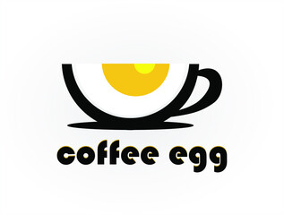 Creative coffee egg shop logo vector design isolated on white background. Coffe shop, coffee bean, coffee cup, cafe, bar.. coffee cup logo