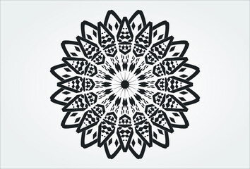 Mandala pattern black and white good mood. Mandala luxury abstract floral ornament