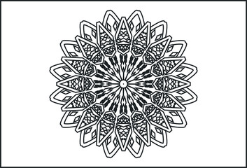 Mandala pattern white doodles sketch good mood. Mandala ornamental round lace ornament