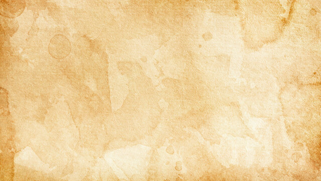 Texture of old paper covered with stains