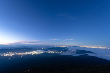 景色　夜景　富士山麓