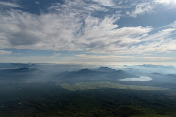 富士山3000m地点から望む富士山麓の景色　山中湖