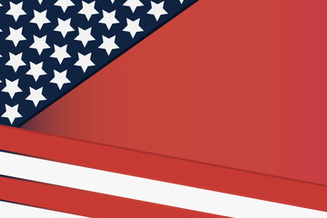 4th of july, USA national day background in red and blue colors with copy space.