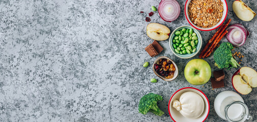 Fodmap diet concept. High fodmap ingredients