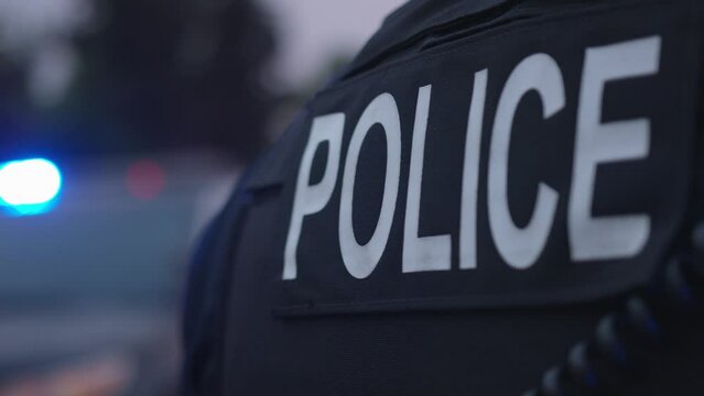 Police on standby with his patrol car