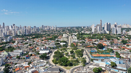 Aerial view of Setor Sul in the heart of Goiania, Goias, Brazil. April, 2022
