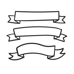 Ribbon banner set. Ribbons collection. Red ribbons.