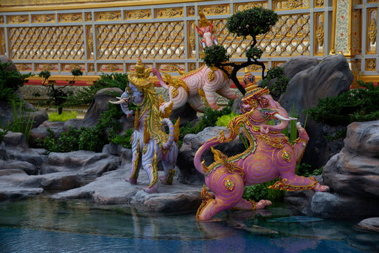 Himmapan creatures animal Statues in the ceremonies of Thailand