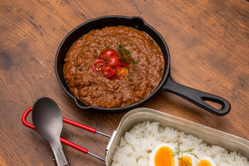 ドライカレー　キーマカレー　dry curry and rice set