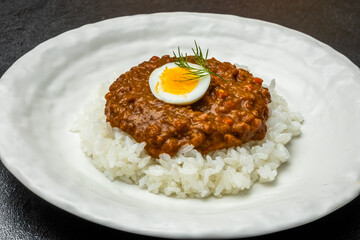 ドライカレー　キーマカレー　dry curry and rice set