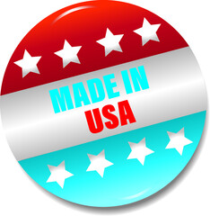 Made in USA label with american flag. simple flat vector illustration