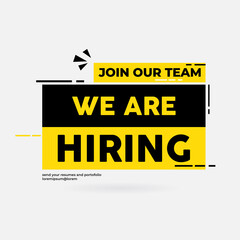 Job vacancy banner template design vector. we are hiring poster design vector