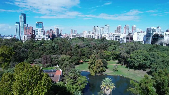 Cityscape of Buenos Aires Argentina. Panorama landscape of touristic landmark downtown of capital of Argentina. Touristic landmark. Outdoor downtown city. Urban scenery of Buenos Aires cIty.