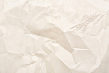 Texture of white crumpled paper, closeup